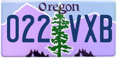 OR license plate 022VXB