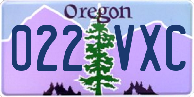 OR license plate 022VXC
