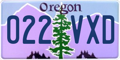 OR license plate 022VXD
