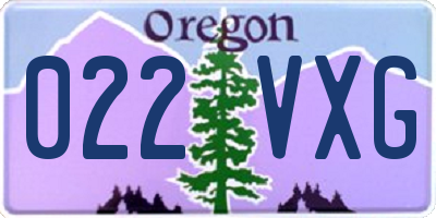OR license plate 022VXG