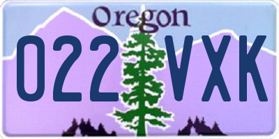 OR license plate 022VXK