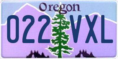 OR license plate 022VXL