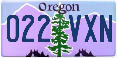 OR license plate 022VXN