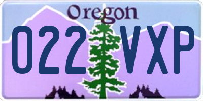 OR license plate 022VXP