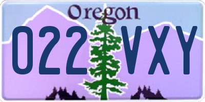OR license plate 022VXY