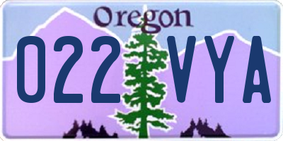OR license plate 022VYA