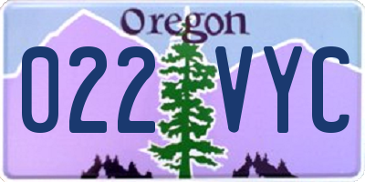 OR license plate 022VYC