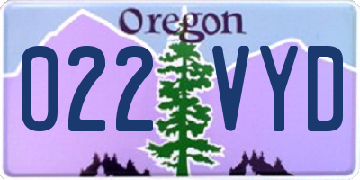 OR license plate 022VYD