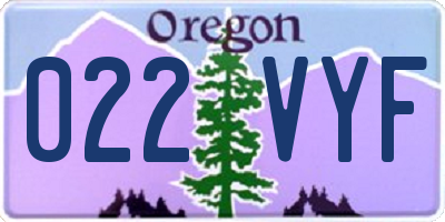 OR license plate 022VYF