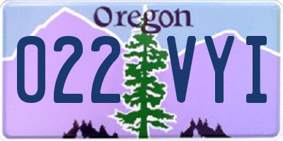 OR license plate 022VYI