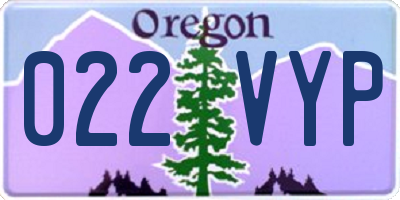 OR license plate 022VYP