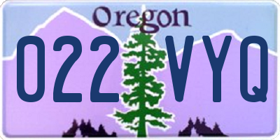 OR license plate 022VYQ