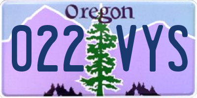 OR license plate 022VYS