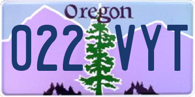 OR license plate 022VYT