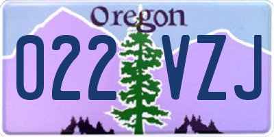 OR license plate 022VZJ