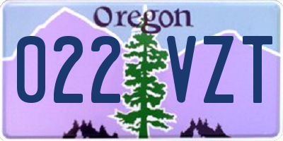 OR license plate 022VZT