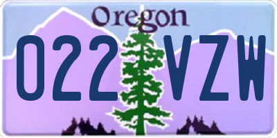 OR license plate 022VZW