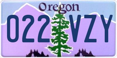 OR license plate 022VZY