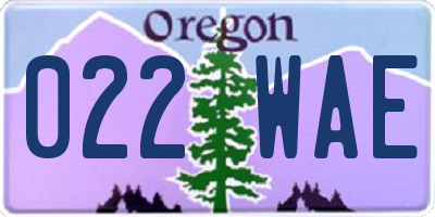 OR license plate 022WAE