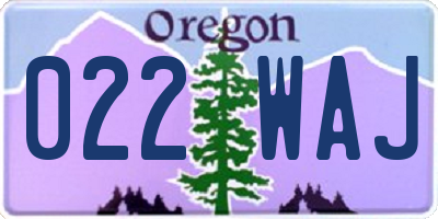 OR license plate 022WAJ