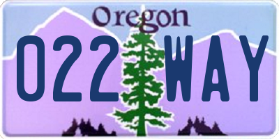 OR license plate 022WAY