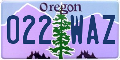 OR license plate 022WAZ