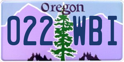 OR license plate 022WBI