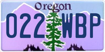 OR license plate 022WBP