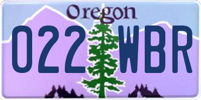 OR license plate 022WBR