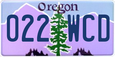 OR license plate 022WCD