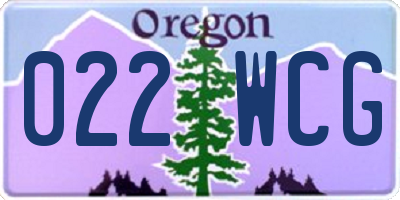 OR license plate 022WCG