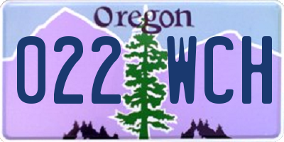 OR license plate 022WCH