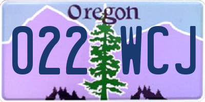 OR license plate 022WCJ