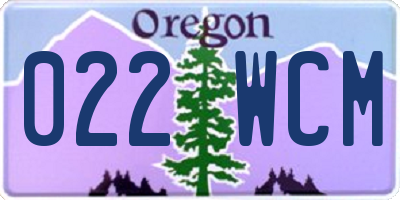 OR license plate 022WCM