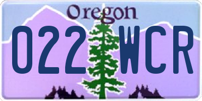 OR license plate 022WCR
