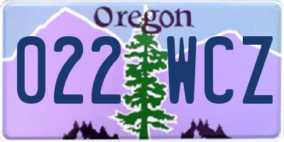 OR license plate 022WCZ