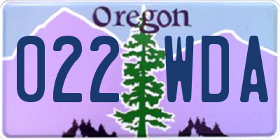 OR license plate 022WDA