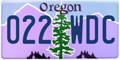 OR license plate 022WDC