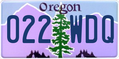 OR license plate 022WDQ
