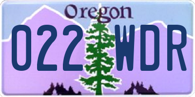 OR license plate 022WDR