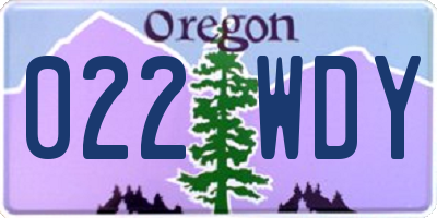OR license plate 022WDY