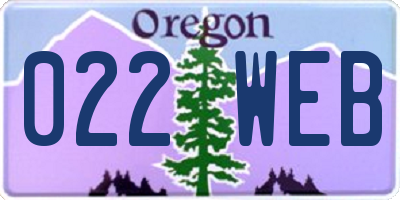 OR license plate 022WEB