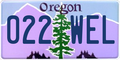 OR license plate 022WEL