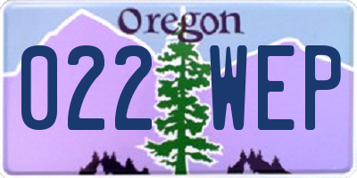 OR license plate 022WEP