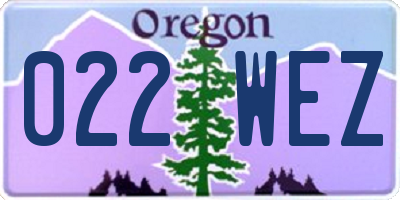 OR license plate 022WEZ