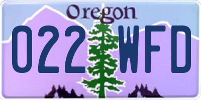 OR license plate 022WFD