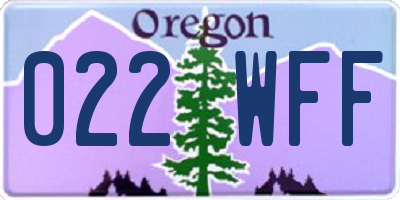 OR license plate 022WFF