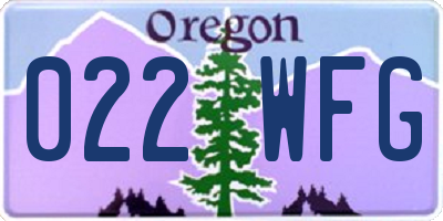 OR license plate 022WFG