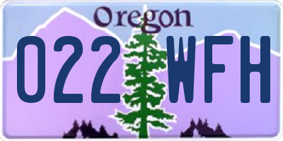 OR license plate 022WFH