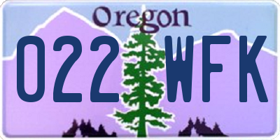 OR license plate 022WFK